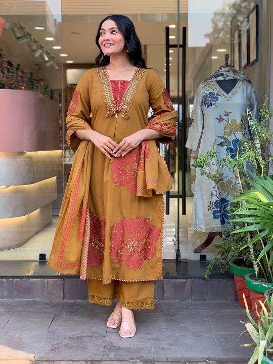 Jaipuri 3pcs wholesale kurtis in ludhiana